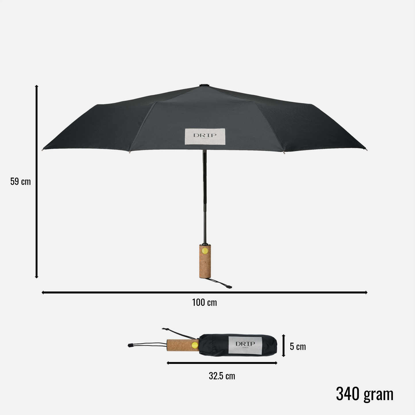 Sort paraply fra DRIP Denmark