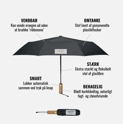 Sort paraply fra DRIP Denmark